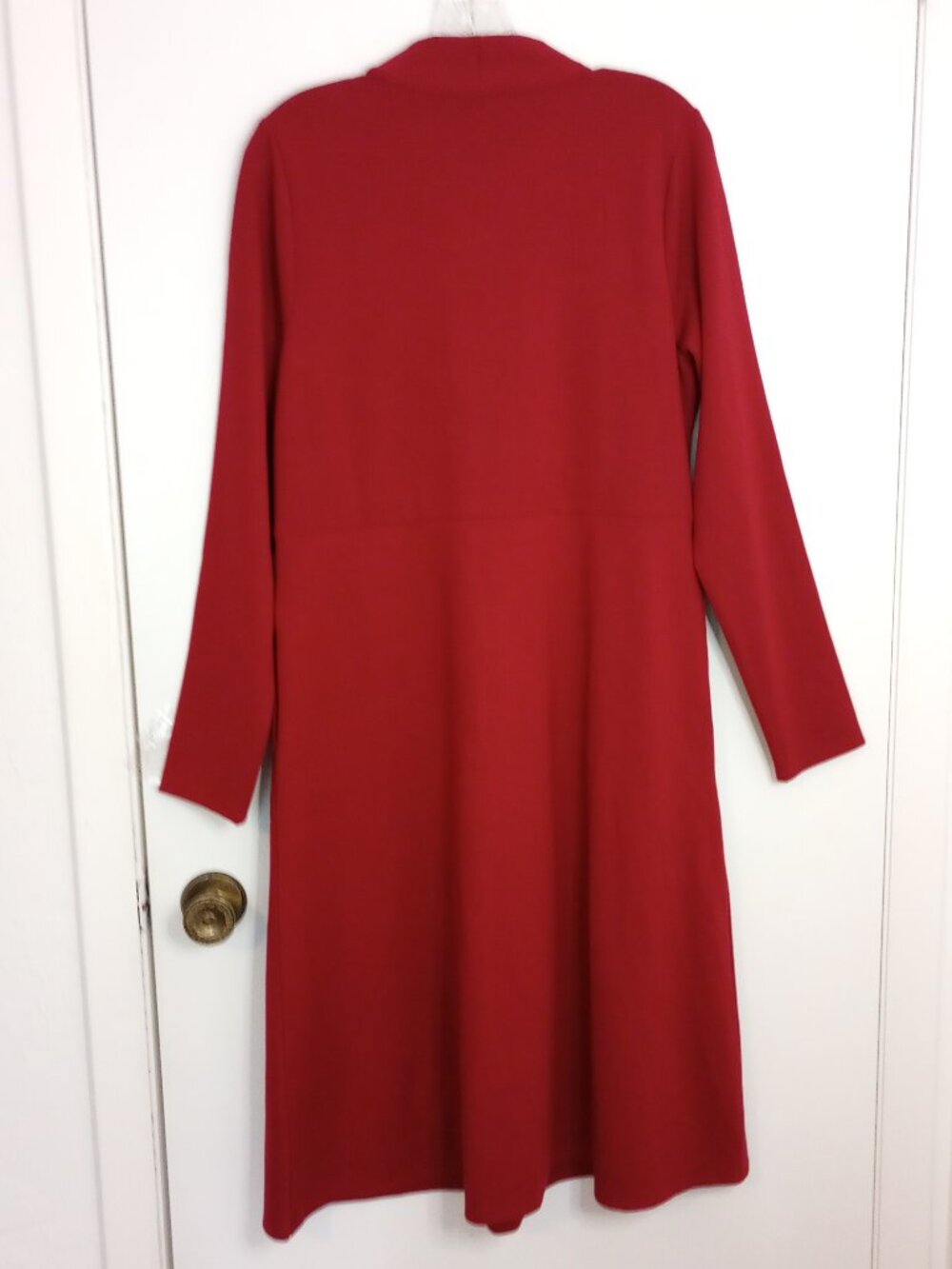 J. Jill Wearever Cherrywine V-neck Long Sleeve Fit-and-Flare Midi Dress - Picture 7 of 12